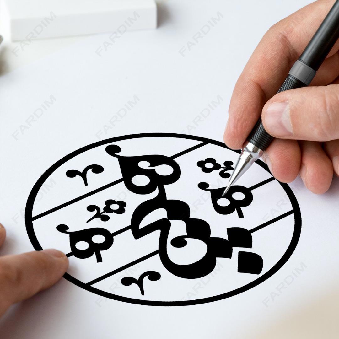 طرح وکتور تایپوگرافی و حروف نگاری خوشنویسی شده واژه ( هیچ ) کد A132403